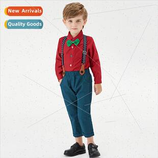 Christmas Costumes Kids Multicolor Long Sleeve Bow Tie Shirt