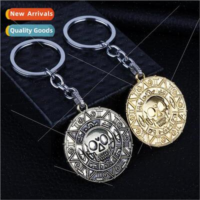 Movie Jewelry Pirates of the Caribbean Aztec Gold Coin Keych