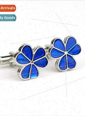 Work cufflinks monogrammed cufflinks Clover oil drip French