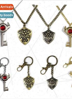 The Legend of Zelda shield logo keychain pendant ZELDA gemst