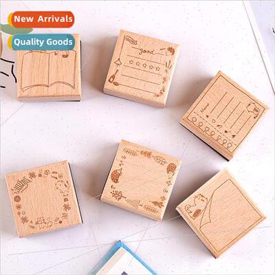 ght retro handbook stamp message box series cartoon border h