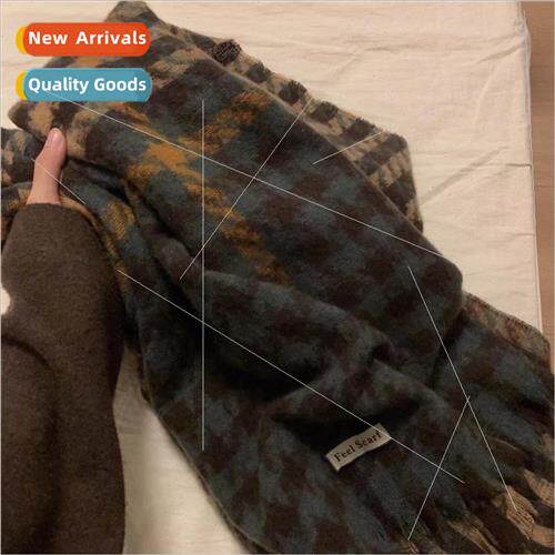 Winter color collision plaid scarf couple plaid shawl hundre