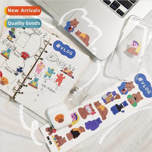 Korea ins cute retro bear rabbit handbook notebook diary sti