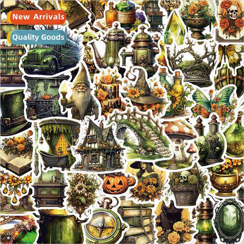 50 cartoon jungle magic bazaar doodle material stickers deco