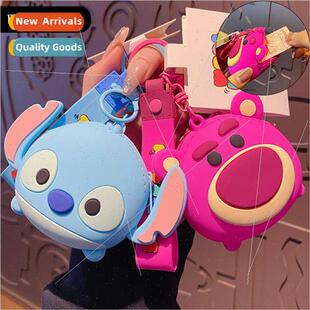 cartoon strawberry bear coin purse keychain pendant creative