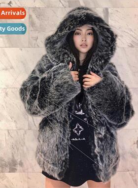 Arctic fox snow plush coat 2022 winter new thickened imitati