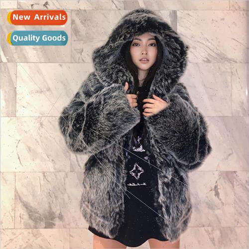 Arctic fox snow plush coat 2022 winter new thickened imitati