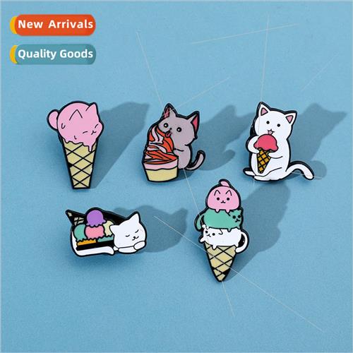 Cute cartoon kitten brooch creative personality cones cat fo