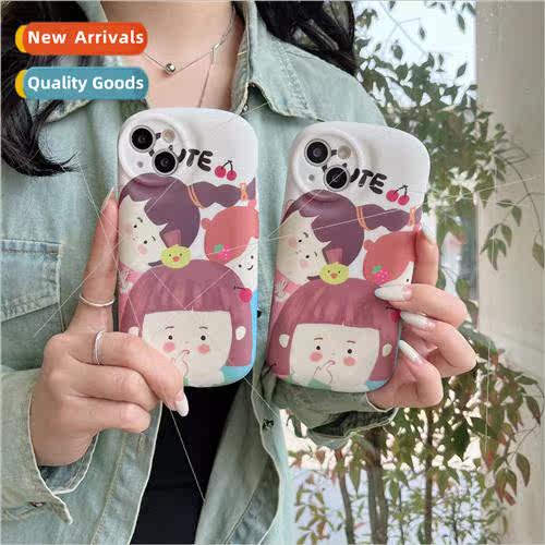 ins fun cute cartoon quirky girl 适用 Apple 12/13 phone case