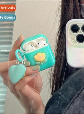 适用 airpods2 mini yellow flower protective case airpodspro