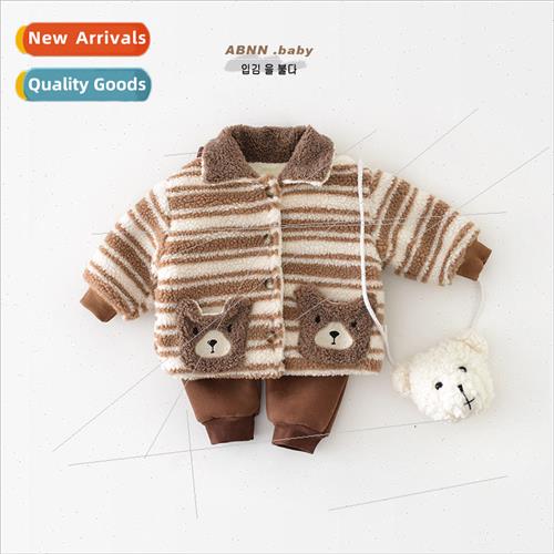 Baby winter furry padded jacket fall and winter horizontal s