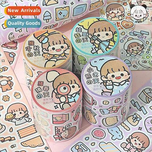 Four s Doodle Tape Handbook Tape Colorful Alphabet Symbols H