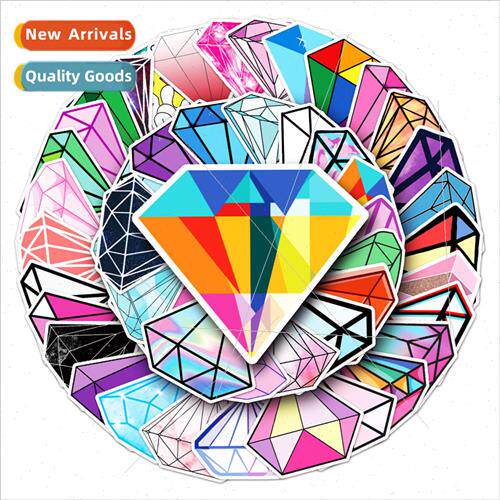 50 diamond cool luggage stickers creative nd waterproof suit