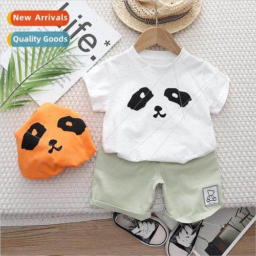 2023 summer new boys solid color round neck short sleeve sui