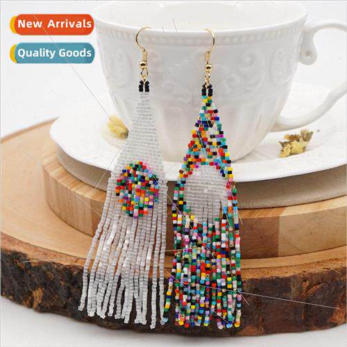 Rice beads woven bohemian ethnic  creative colorful star pat