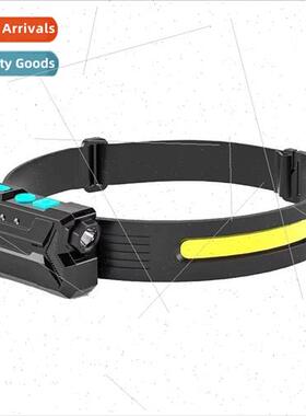 New LED sensor COB headband light Outdoor cycling light USB