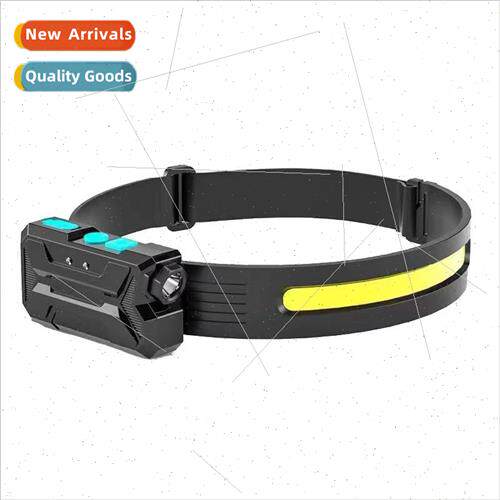 New LED sensor COB headband light Outdoor cycling light USB