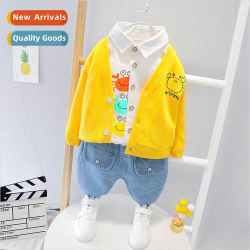 Autumn new boys Korean  of the long-sleeved pants three-piec