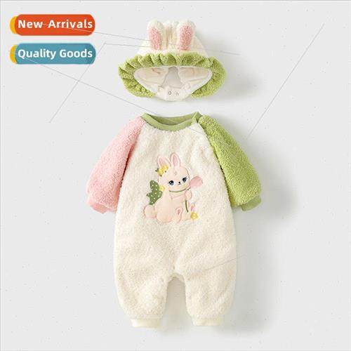 Baby clothes fall and winter new padded pajamas cute rabbit