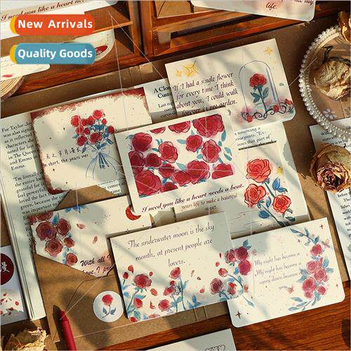 Folded Roses 适用 You Greeting Card with Envelope Seal Stick