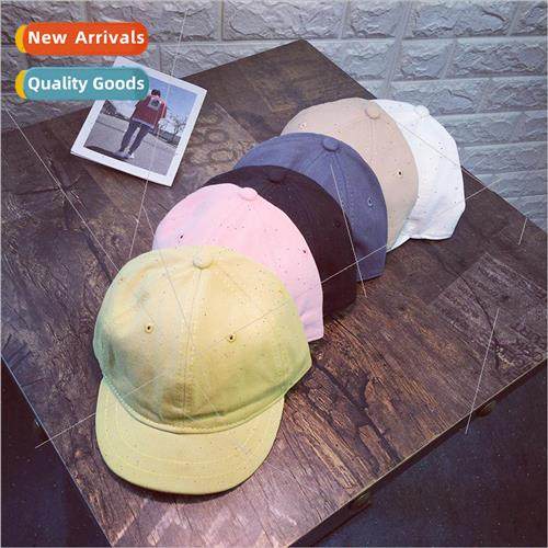 Japanese Amei click retro solid color POW cap spring and sum