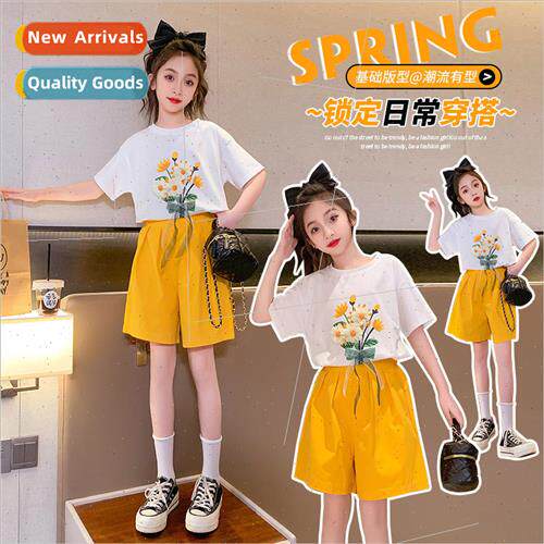 Girls summer set of short-sleeved shorts two-piece set of pr