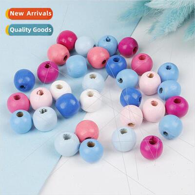 Handmade DIY jewelry accessories Spiral grain wood beads mix