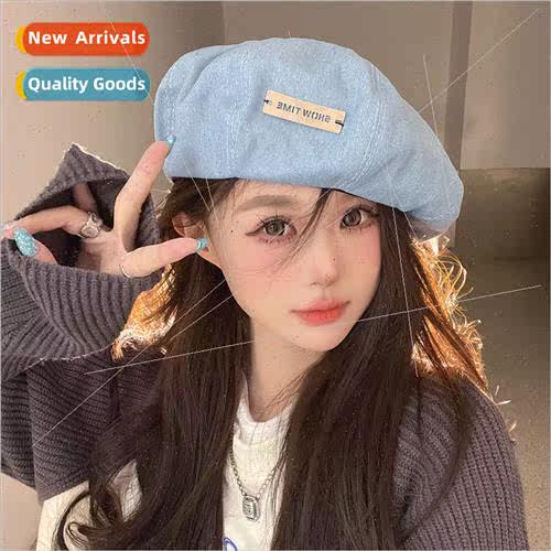 Cowboy beret female show face small hundred with letters met