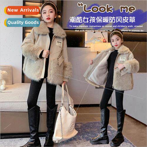 Girls winter dress 适用eign- fur one coat 2023 girls winter