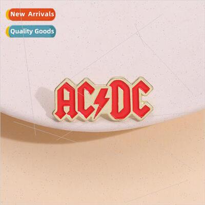 ACDC Brooch Music Pin 80s Vintage Heavy Metal Music Fan  Met