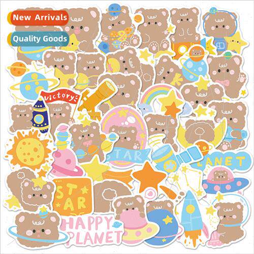 40 Cute Astronaut Bear Doodle Stickers ggage Laptop Cell Pho