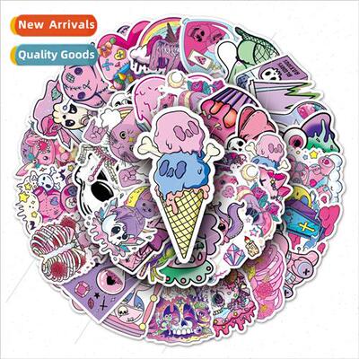 50 pastel gothic luggage stickers creative waterproof suitca