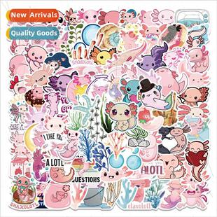100 cartoon pet salamander axolotl graffiti stickers luggage