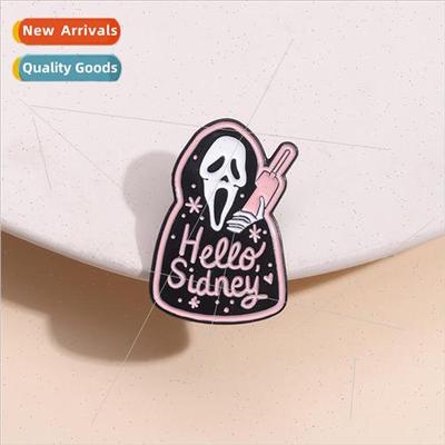 Scary Ghost Face Devil Pin Personalized Spooky Halloween Ser