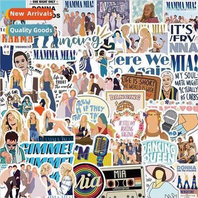 50 pcs of burlesque movie mamma mia stickers suitcase scoote
