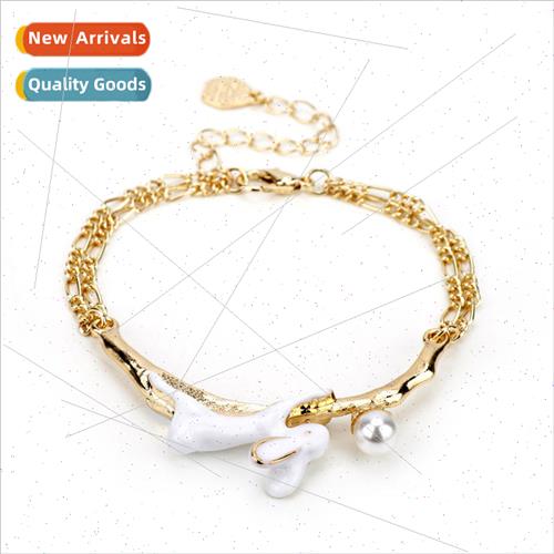Jewelry Japanese pearl painting oil rabbit bracelet female b