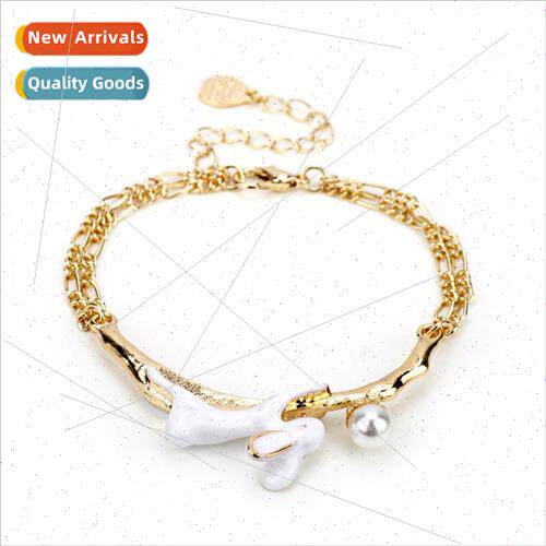 Jewelry Japanese pearl painting oil rabbit bracelet female b