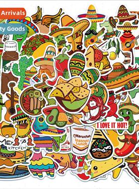 50 Mexican Food Stickers ggage Laptop Personalized Stickers