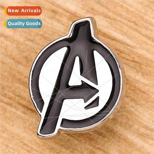 Letter Badge Avengers Emblem Metal Brooch Drip Marvel Oil