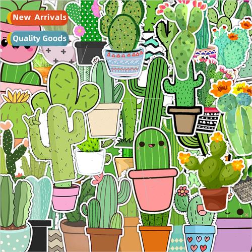 50 pcs of small fresh cactus doodle stickers computer water