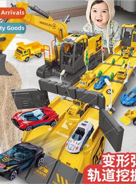 Childrens electric railcar excavator engineering car alloy c