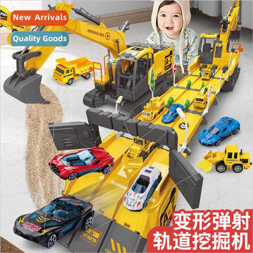 Childrens electric railcar excavator engineering car alloy c