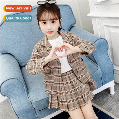 Girls suit suit 适用eign- fall 2023 new Korean  of the plaid