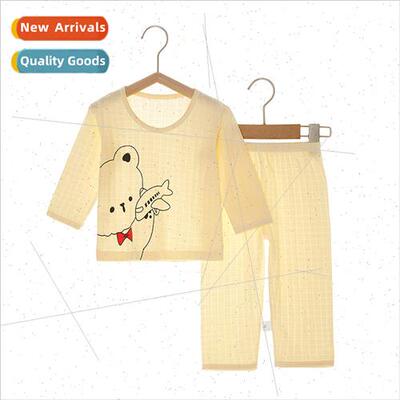 Baby summer suit cotton two-piece split baby clothes thin lo