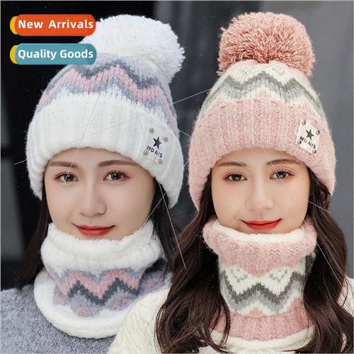 Five-star set of hats new versatile woolen cap outdoor cycli