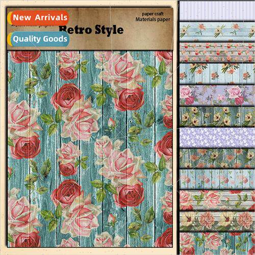 Vintage rose material paper 12 plant flowers diy handbook co