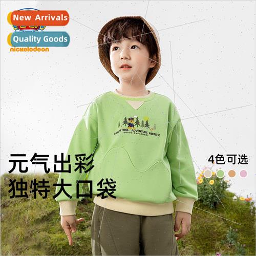 Woof team boys sweater childrens pullover top 2024 spring ne