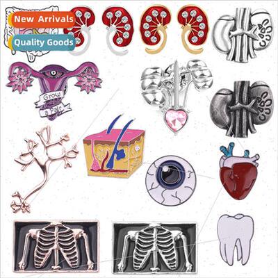 New human organs brooch fetus heart lungs eyes capillary pin