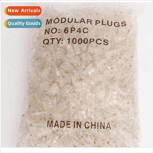 6P4C telephone crystal head RJ11 telephone connector copper