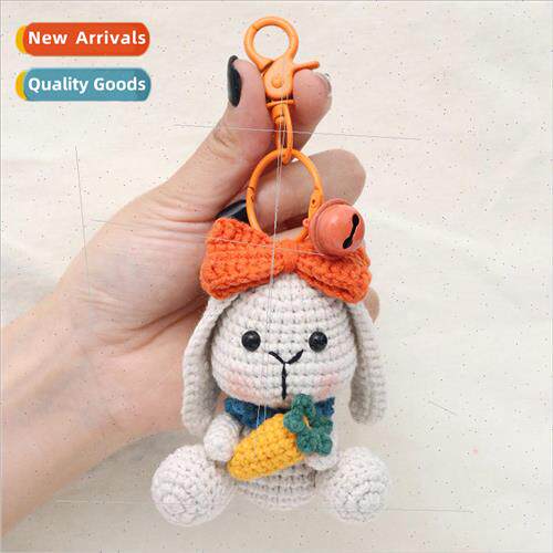 Handmade Crochet Bunny Pendant Knitted Granny Check Bunny Fi
